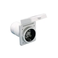 Park Power 50 Amp White W/ SS Trim Standard RV Power Inlet