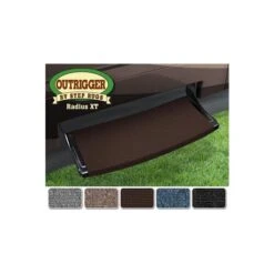 Prest-O-Fit Chocolate Brown 22" Outrigger Wraparound Radius XT RV Step Rug