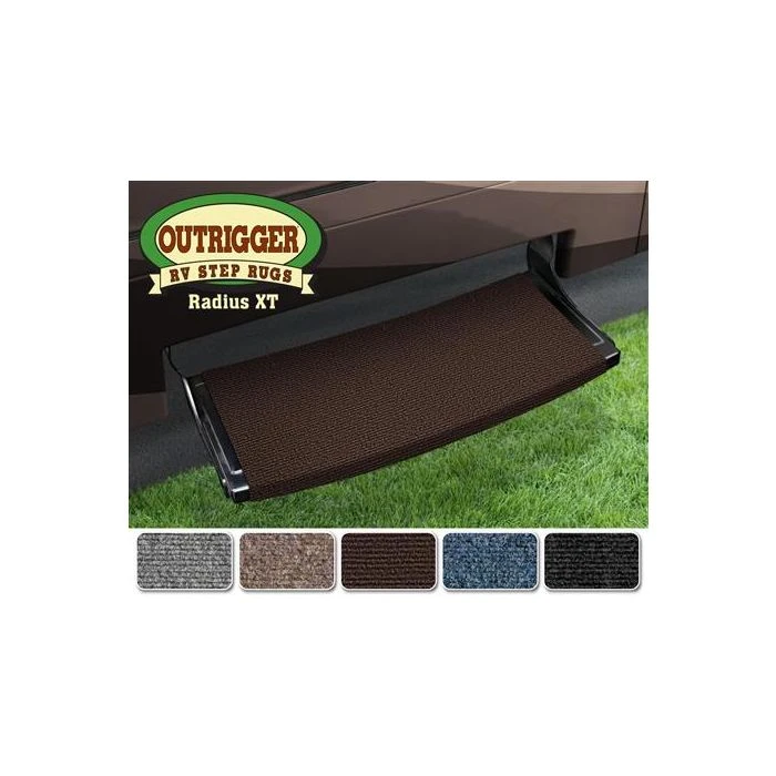 Prest-O-Fit Chocolate Brown 22" Outrigger Wraparound Radius XT RV Step Rug 3 Prest-O-Fit Chocolate Brown 22" Outrigger Wraparound Radius XT RV Step Rug