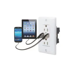 Valterra White Dual USB Dual AC Charger Oulet