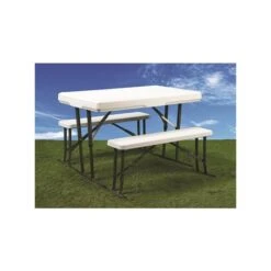 Faulkner Folding White Picnic Table And Nesting Benches