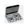Dometic Stainless Steel 2 Burner Drop-In Cooktop W/ Glass Lid -Husky Houses Shop dometic ce99 zf view 1