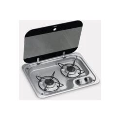 Dometic Stainless Steel 2 Burner Drop-In Cooktop W/ Glass Lid