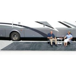 Prest-O-Fit Stone Gray 6' X 15' Outdoor Patio Rug