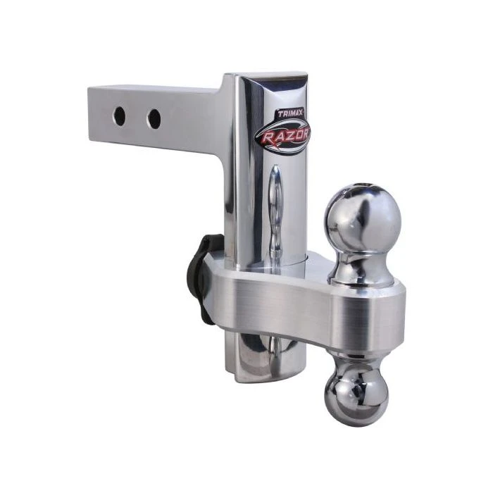 Trimax 6" Solid Billet Aluminum Adjustable Double Ball Hitch 3 Trimax 6" Solid Billet Aluminum Adjustable Double Ball Hitch